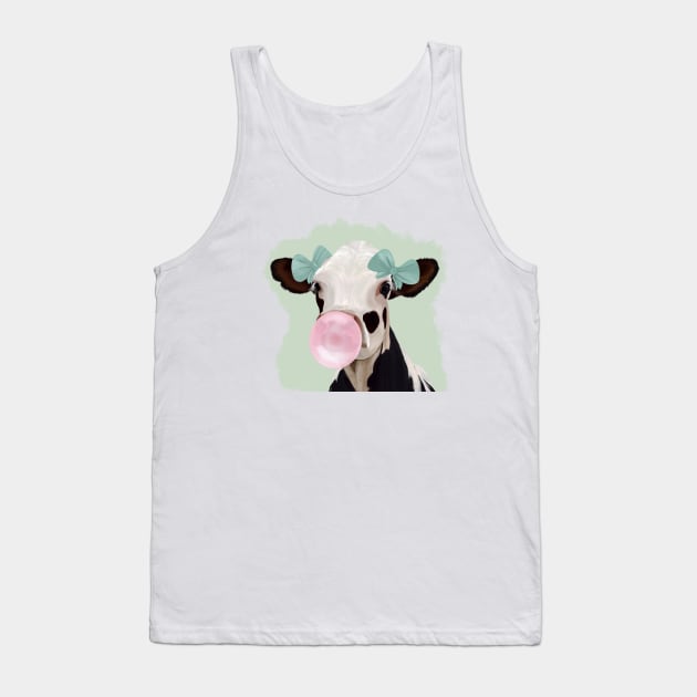 Bubblegum Girly Cow Tank Top by Suneldesigns